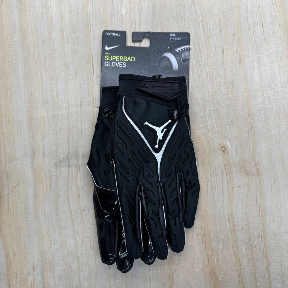 NEW Jordan Superbad 6.0 Football Gloves Black NFL Logo Sz 2XL DX4476-091